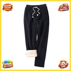 Sherpa Lined Fleece Joggers Winter Warm High Waisted Lounge Sweatpants